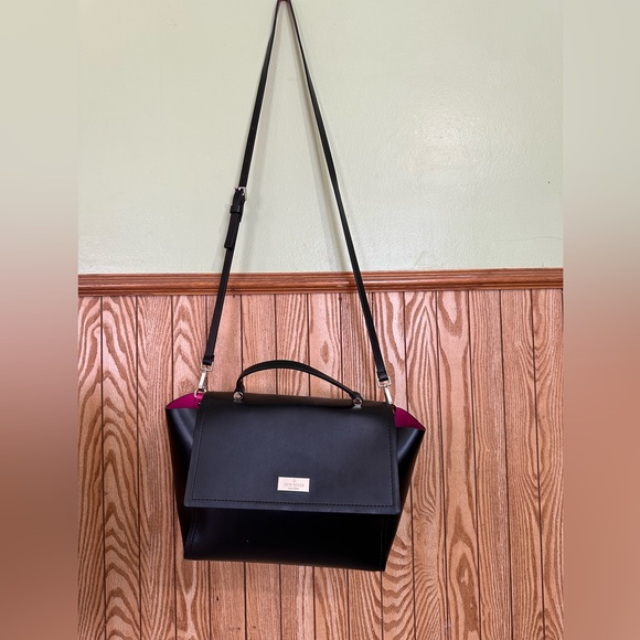 ♥️♠️ KATE SPADE ♣️♥️ARBOUR HILL CHARLINE CROSSBODY HANDBAG BLACK AND PINK - Picture 15 of 15